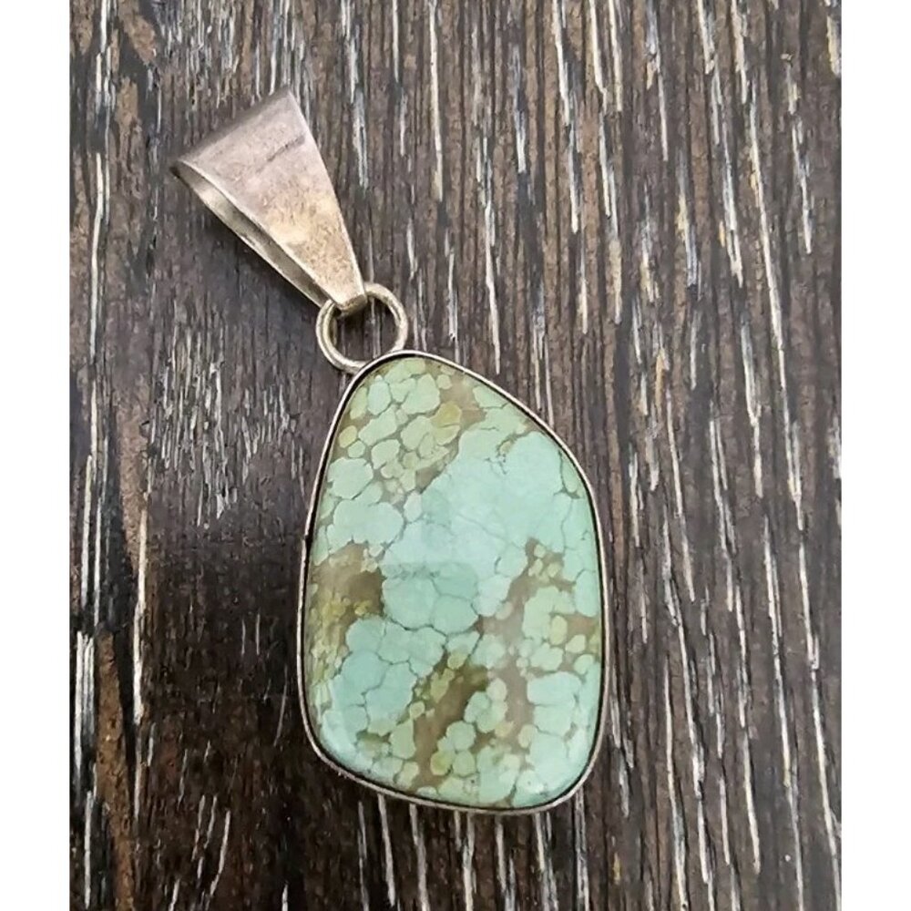 NATIVE AMERICAN Sterling Silver & Turquoise NAVAJO  Pendant – Paul Sivingston